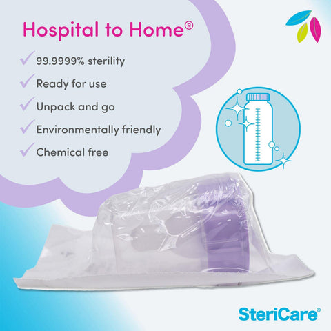 SteriCare Sterile Disposable 1 Speed Teat - Purple - Pack of 10