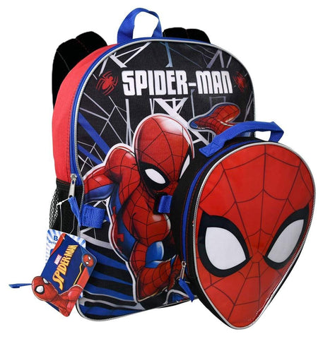 Marvel Spiderman 16" Backpack with Shaped Lunch Bag- SPOU Marvel Spiderman 16" Backpack with Shaped Lunch Bag- SPOU