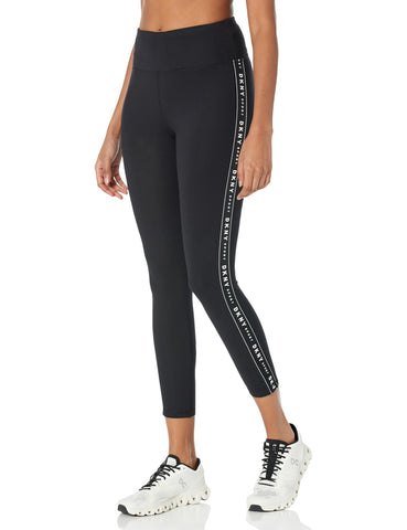 DKNY Women's Hw 7/8 Legging Logo Taping, Black/Black DKNY Women's Hw 7/8 Legging Logo Taping, Black/Black