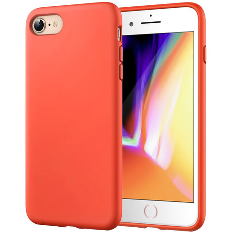 JETech Silicone Case for iPhone SE 3/2 (2022/2020 Edition), iPhone 8 and iPhone 7, 4.7-Inch, Silky-Soft Touch Full-Body Protective Case, Shockproof Cover with Microfiber Lining (Orange Red) JETech Silicone Case for iPhone SE 3/2 (2022/2020 Edition), iPhone 8 and iPhone 7, 4.7-Inch, Silky-Soft Touch Full-Body Protective Case, Shockproof Cover with Microfiber Lining (Orange Red)