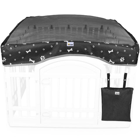 Dog Playpen Cover 4 Panel, Easy to Install with Elastic Hooks, Ensuring Security & Privacy in a 36-inch Wide Square Plastic Exercise Pet Pens (Cover Only) Dog Playpen Cover 4 Panel, Easy to Install with Elastic Hooks, Ensuring Security & Privacy in a 36-inch Wide Square Plastic Exercise Pet Pens (Cover Only)