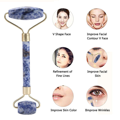Sonew Massage Jade Roller Double-head Anti-Aging Face Eye Bestfor Dark Circles and Puffines Neck Anti-Aging Face Eye Neck Massager (Blue) Sonew Massage Jade Roller Double-head Anti-Aging Face Eye Bestfor Dark Circles and Puffines Neck Anti-Aging Face Eye Neck Massager (Blue)