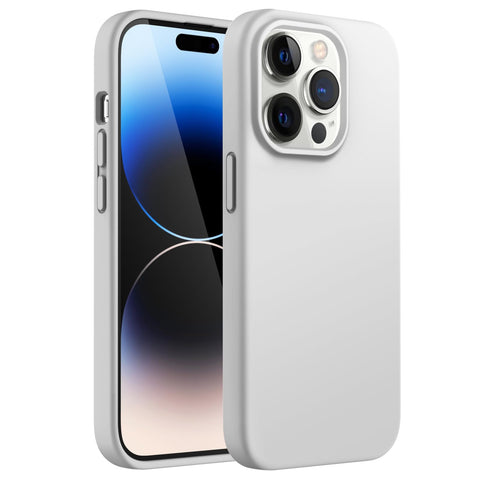 JETech Silicone Case for iPhone 14 Pro Max 6.7-Inch, Silky-Soft Touch Full-Body Protective Phone Case, Shockproof Cover with Microfiber Lining (Light Grey) JETech Silicone Case for iPhone 14 Pro Max 6.7-Inch, Silky-Soft Touch Full-Body Protective Phone Case, Shockproof Cover with Microfiber Lining (Light Grey)