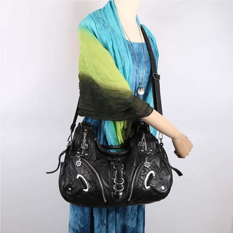 NICOLE & DORIS Hobo Shoulder Bag Large Totes Slouch New Handbags Stylish Bags for Women Crossbody Black NICOLE & DORIS Hobo Shoulder Bag Large Totes Slouch New Handbags Stylish Bags for Women Crossbody Black