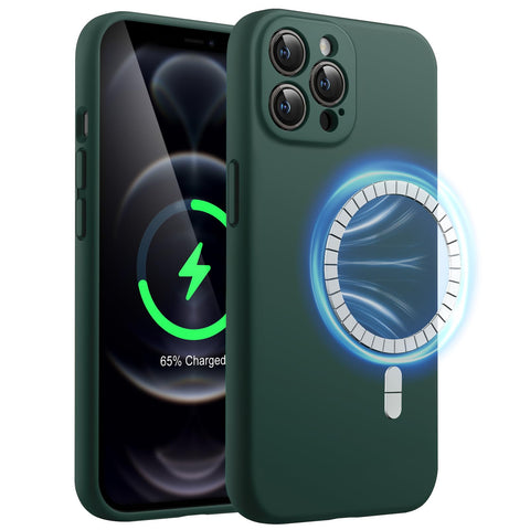 JETech Magnetic Silicone Case for iPhone 12 Pro Max 6.7-Inch, Compatible with MagSafe, Phone Cover with Camera Lens Full Protection (Midnight Green) JETech Magnetic Silicone Case for iPhone 12 Pro Max 6.7-Inch, Compatible with MagSafe, Phone Cover with Camera Lens Full Protection (Midnight Green)