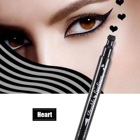 Double headed Liquid Pen Stamp, Long Lasting Eye Decoration Cosmetic Different Fashion Shape Seal Stamp Tattoo Eyes Liner Makeup Heart Double headed Liquid Pen Stamp, Long Lasting Eye Decoration Cosmetic Different Fashion Shape Seal Stamp Tattoo Eyes Liner Makeup Heart