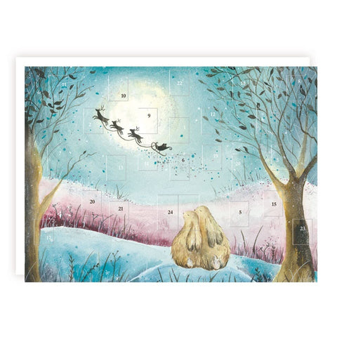 Traditional Advent Calendar - Rabbits Watching Santa - No Chocolate Traditional Advent Calendar - Rabbits Watching Santa - No Chocolate