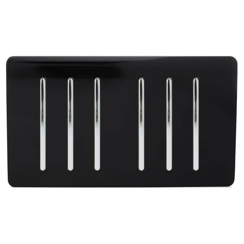 Trendi Artistic Modern Glossy 6 Gang 2 Way Rocker Double Plate Tactile Light Switch in Black Trendi Artistic Modern Glossy 6 Gang 2 Way Rocker Double Plate Tactile Light Switch in Black