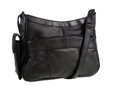 Medium Sized Soft Nappa Black Leather Bag Handbag with long strap - Can be worn across the body Medium Sized Soft Nappa Black Leather Bag Handbag with long strap - Can be worn across the body