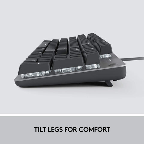 Logitech K845 Mechanical Illuminated Keyboard, Strong Adjustable Tilt Legs, Full Size, Aluminum Top Case, 104 Keys, USB Corded, Windows (TTC Brown Switches)