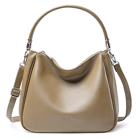 David Jones - Womens Hobo Shoulder Handbag - Shoulder Bag Faux Leather - Medium Size Tote Bag with Long Handle Handle - Fashion Classic Practical Elegant - Beige David Jones - Womens Hobo Shoulder Handbag - Shoulder Bag Faux Leather - Medium Size Tote Bag with Long Handle Handle - Fashion Classic Practical Elegant - Beige