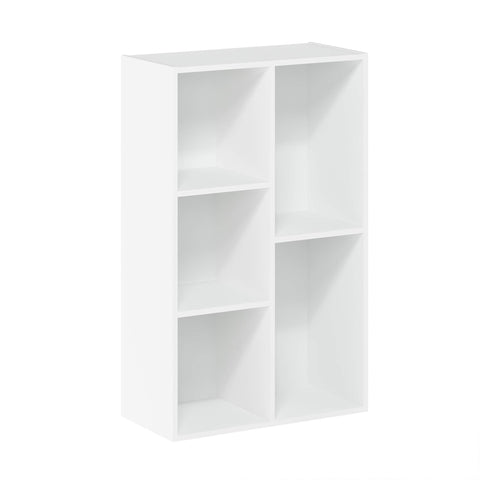 Furinno Luder 5-Cube Reversible Open Shelf, White Furinno Luder 5-Cube Reversible Open Shelf, White