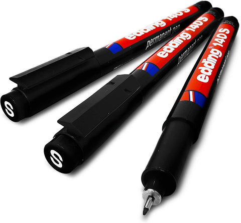 edding 140S Permanent Pen - Superfine 0.3mm Nib - Pack of 3 Black edding 140S Permanent Pen - Superfine 0.3mm Nib - Pack of 3 Black