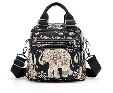 Ethnic Elephant Tote Shoulder Bag for Women - Ladies Cross-Body Handbags - 8 Pockets Small Size Women Bags - Daily Travel Holiday Messenger Bag Ethnic Elephant Tote Shoulder Bag for Women - Ladies Cross-Body Handbags - 8 Pockets Small Size Women Bags - Daily Travel Holiday Messenger Bag