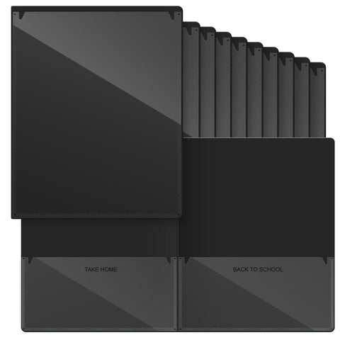 Henoyso 48 Pcs School to Home Folders Take Home Heavy Duty Folders 2 Pocket Folder Homework Folders for Students Parent Teacher Communication Folders for Kid Student Home, 11.8 x 9.45 Inch (Black) Henoyso 48 Pcs School to Home Folders Take Home Heavy Duty Folders 2 Pocket Folder Homework Folders for Students Parent Teacher Communication Folders for Kid Student Home, 11.8 x 9.45 Inch (Black)