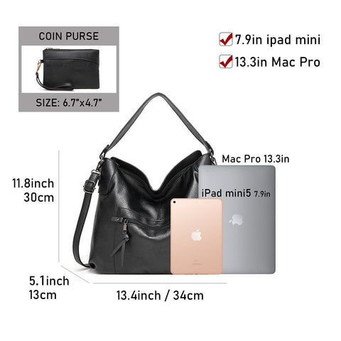 Gladdon Hobo Bags for Women,Large Capacity Handbags Bags Ladies Tote Bags Leather Crossbody Shoulder Bags with Small Purse Set 2PCS Gladdon Hobo Bags for Women,Large Capacity Handbags Bags Ladies Tote Bags Leather Crossbody Shoulder Bags with Small Purse Set 2PCS