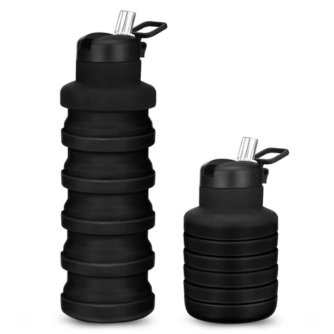 Collapsible Water Bottle Black With Straw Uk Brand Bpa Free Silicone Travel Essential Foldable Gym Bottle Leakproof Hiking Camping Accessories Cycling Bottle Yoga Bottle Kids 500ml Collapsible Water Bottle Black With Straw Uk Brand Bpa Free Silicone Travel Essential Foldable Gym Bottle Leakproof Hiking Camping Accessories Cycling Bottle Yoga Bottle Kids 500ml