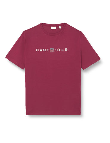 GANT Men's Printed Graphic SS T-Shirt, Rich Wine, XXL GANT Men's Printed Graphic SS T-Shirt, Rich Wine, XXL