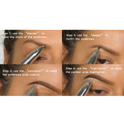 Sonew 4 In1 Eyebrow Contour Highlight Pen, Waterproof ing Eyebrow Tint Pen Brow Defining Pencil Eye Makeup Beauty Tool for Women Girls (3# Black Brown) Sonew 4 In1 Eyebrow Contour Highlight Pen, Waterproof ing Eyebrow Tint Pen Brow Defining Pencil Eye Makeup Beauty Tool for Women Girls (3# Black Brown)
