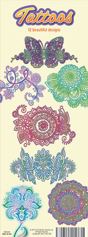 Color Henna Temporary Tattoos Set of 12 Color Henna Temporary Tattoos Set of 12