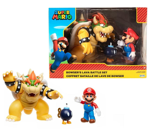Nintendo Bowsers Lava Battle Set Action Figures, 2 Figures Included Nintendo Bowsers Lava Battle Set Action Figures, 2 Figures Included
