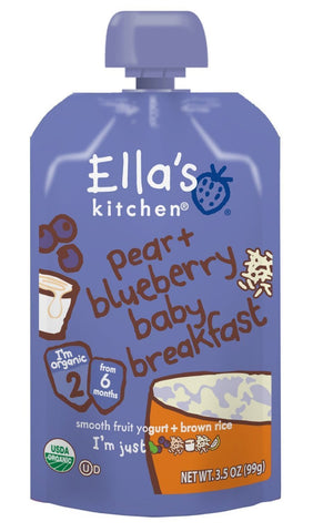Ella's Kitchen - Baby Brekkie - Blueberry & Pear - 100g (Pack of 12) Ella's Kitchen - Baby Brekkie - Blueberry & Pear - 100g (Pack of 12)