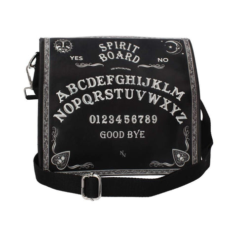 Nemesis Now Spirit Board Shoulder Bag 25cm, PU and Canvas, Black, Embossed Shoulder Tablet Bag, Classic Black and White Spirit Board Design, Spacious and Stylish, Comfortable Adjustable Strap Nemesis Now Spirit Board Shoulder Bag 25cm, PU and Canvas, Black, Embossed Shoulder Tablet Bag, Classic Black and White Spirit Board Design, Spacious and Stylish, Comfortable Adjustable Strap
