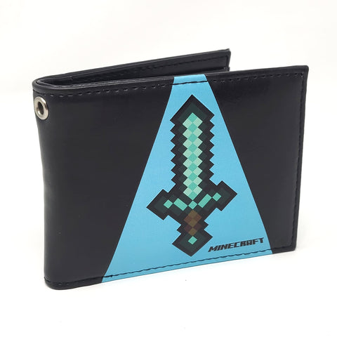 Minecraft Diamond Sword in blue light Bi-Fold Faux Leather Wallet Minecraft Diamond Sword in blue light Bi-Fold Faux Leather Wallet