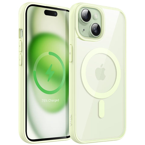 JETech Magnetic Case for iPhone 15 6.1-Inch Compatible with MagSafe, Shockproof Phone Bumper Cover, Solid Color Matte TPU Frame, Anti-Scratch Clear Back (Green) JETech Magnetic Case for iPhone 15 6.1-Inch Compatible with MagSafe, Shockproof Phone Bumper Cover, Solid Color Matte TPU Frame, Anti-Scratch Clear Back (Green)