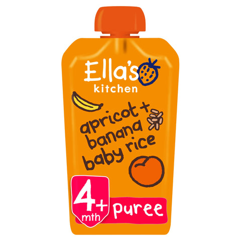 Ella's Kitchen Stage 1 From 4 Months Organic Banana and Apricot Baby Rice (Pack of 7), 120 g Ella's Kitchen Stage 1 From 4 Months Organic Banana and Apricot Baby Rice (Pack of 7), 120 g