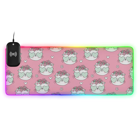 Cat-01 Wireless Charging Mouse Pad for Mobile Phone Extra Large Gaming Mousepad with 13 Lighting Modes Mouse Mat for Office Home Gaming MacBook PC Laptop Desk Cat-01 Wireless Charging Mouse Pad for Mobile Phone Extra Large Gaming Mousepad with 13 Lighting Modes Mouse Mat for Office Home Gaming MacBook PC Laptop Desk