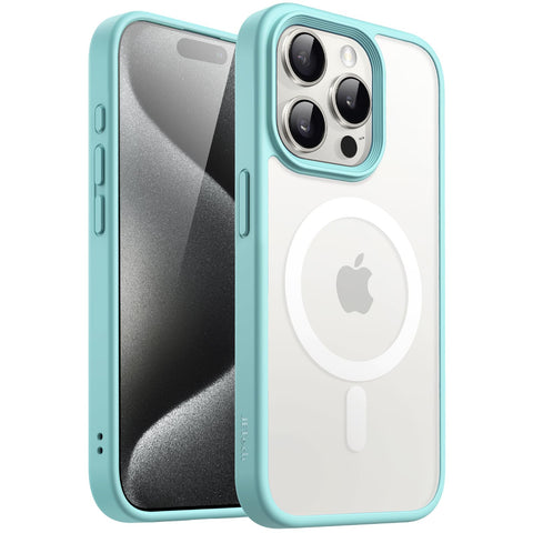 JETech Magnetic Case for iPhone 15 Pro Max 6.7-Inch Compatible with MagSafe, Translucent Matte Back Slim Shockproof Phone Cover (Bright Blue) JETech Magnetic Case for iPhone 15 Pro Max 6.7-Inch Compatible with MagSafe, Translucent Matte Back Slim Shockproof Phone Cover (Bright Blue)
