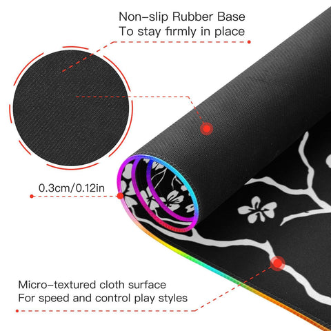 Cherry Blossom Wireless Charging Mouse Pad for Mobile Phone Extra Large Gaming Mousepad with 13 Lighting Modes Extended Desk Mat for MacBook PC Laptop Desk Office Home Gaming Cherry Blossom Wireless Charging Mouse Pad for Mobile Phone Extra Large Gaming Mousepad with 13 Lighting Modes Extended Desk Mat for MacBook PC Laptop Desk Office Home Gaming