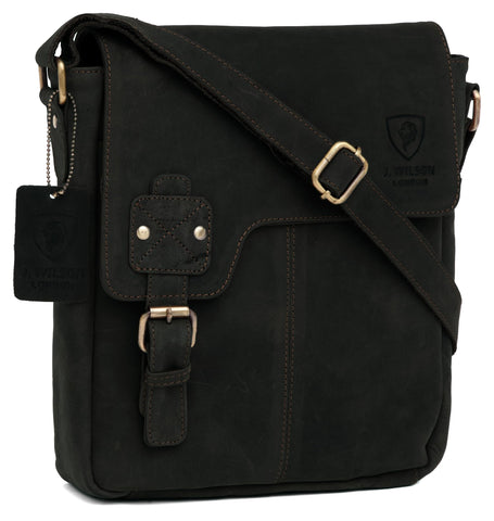 J. Wilson London Genuine Leather Handmade Mens Women Flapover Everyday Crossover Shoulder Work iPad Messenger Bag J. Wilson London Genuine Leather Handmade Mens Women Flapover Everyday Crossover Shoulder Work iPad Messenger Bag