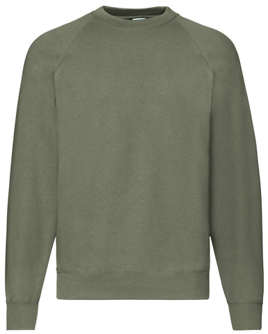 Fruit of the Loom Men Raglan Classic Sweater, Green (Classic Olive), Large