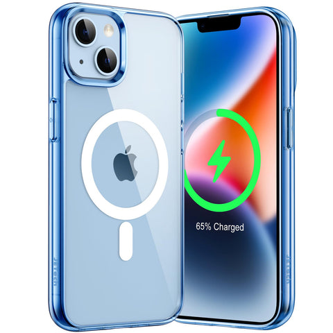JETech Magnetic Case for iPhone 14 Plus 6.7-Inch Compatible with MagSafe Wireless Charging, Shockproof Phone Bumper Cover, Anti-Scratch Clear Back (Sierra Blue) JETech Magnetic Case for iPhone 14 Plus 6.7-Inch Compatible with MagSafe Wireless Charging, Shockproof Phone Bumper Cover, Anti-Scratch Clear Back (Sierra Blue)