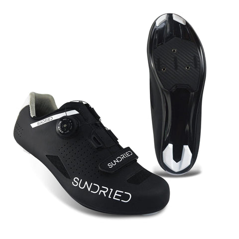 Sundried Womens Pro Road Bike Shoes for Spin, Road Bike Cycling, Cleats MTB Cycle Shoes (UK7, Black)