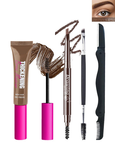 Waterproof Tinted Brow Gel Kit,1 Brunette Tinted Eyebrow Mascara Gel & 1 Eyebrow Pencil Dark Brown,Brow Filler Lift Fast Sculpt Waterproof Eyebrow Gel Glue,Eye Brow Makeup with Brow Razor & Brush-Set6 Waterproof Tinted Brow Gel Kit,1 Brunette Tinted Eyebrow Mascara Gel & 1 Eyebrow Pencil Dark Brown,Brow Filler Lift Fast Sculpt Waterproof Eyebrow Gel Glue,Eye Brow Makeup with Brow Razor & Brush-Set6