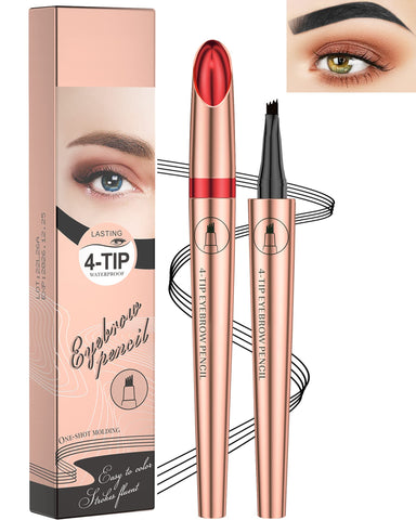 Eyebrow Pencil Brow Tattoo Pen with 4 Micro-Fork Tips - 1Pcs Fine Sketch Microblading Eye Brow Tinted Tattoo Pen, Long Lasting Waterproof & Smudge-proof Brow Pencil Natural Eyebrow Makeup - 04Black Eyebrow Pencil Brow Tattoo Pen with 4 Micro-Fork Tips - 1Pcs Fine Sketch Microblading Eye Brow Tinted Tattoo Pen, Long Lasting Waterproof & Smudge-proof Brow Pencil Natural Eyebrow Makeup - 04Black