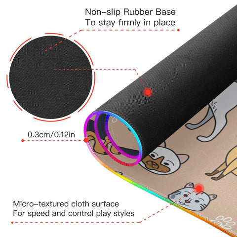 Cats Dogs Wireless Charging Mouse Pad for Mobile Phone Extra Large Gaming Mousepad with 13 Lighting Modes Mouse Mat for Office Home Gaming MacBook PC Laptop Desk Cats Dogs Wireless Charging Mouse Pad for Mobile Phone Extra Large Gaming Mousepad with 13 Lighting Modes Mouse Mat for Office Home Gaming MacBook PC Laptop Desk