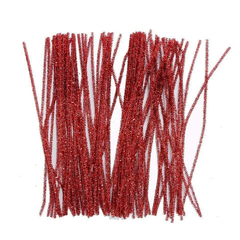100pcs Pipe Cleaners Chenille Stems for DIY Art Supplies Craft Projects 6mmx30cm Christmas Pipe Cleaners Decoration, Glitter Red 100pcs Pipe Cleaners Chenille Stems for DIY Art Supplies Craft Projects 6mmx30cm Christmas Pipe Cleaners Decoration, Glitter Red