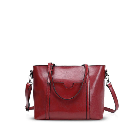 NICOLE&DORIS Shoulder Bag Ladies Tote Handbag Hobos Crossbody Bag Women Large Bag PU Leather Red NICOLE&DORIS Shoulder Bag Ladies Tote Handbag Hobos Crossbody Bag Women Large Bag PU Leather Red