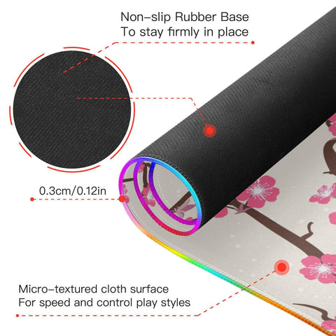 Cherry Tree Wireless Charging Mouse Pad for Mobile Phone Extra Large Gaming Mousepad with 13 Lighting Modes Computer Mat for Gaming MacBook PC Laptop Desk Office Home Cherry Tree Wireless Charging Mouse Pad for Mobile Phone Extra Large Gaming Mousepad with 13 Lighting Modes Computer Mat for Gaming MacBook PC Laptop Desk Office Home