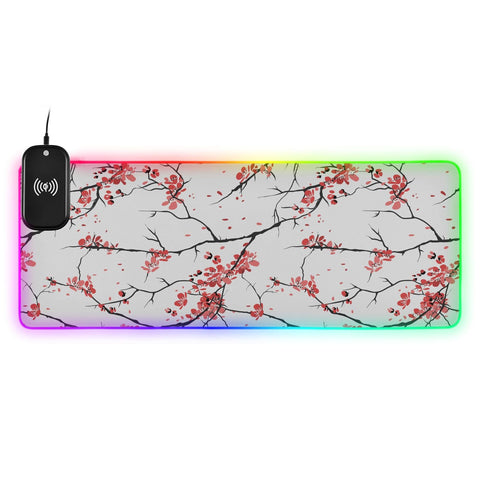 Cherry Tree Wireless Charging Mouse Pad for Mobile Phone Extra Large Gaming Mousepad with 13 Lighting Modes Extended Desk Mat for MacBook PC Laptop Desk Office Home Gaming Cherry Tree Wireless Charging Mouse Pad for Mobile Phone Extra Large Gaming Mousepad with 13 Lighting Modes Extended Desk Mat for MacBook PC Laptop Desk Office Home Gaming