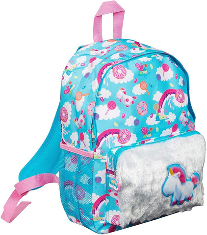 HOVUK Unicorn Kids Backpack 38cm - Fluffy Front Zipped and Side Mesh Pockets Girls School Bag Pink, Back to School ChildrenÃƒÆ’Ã‚Â¢ÃƒÂ¢Ã¢â‚¬Å¡Ã‚Â¬ÃƒÂ¢Ã¢â‚¬Å¾Ã‚Â¢s Backpack Gift for Girls 4+Years
