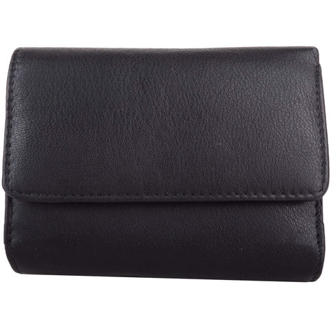 Womens Genuine Leather RFID Money/Credit Card Holder/Purse Multiple Features - Black Womens Genuine Leather RFID Money/Credit Card Holder/Purse Multiple Features - Black