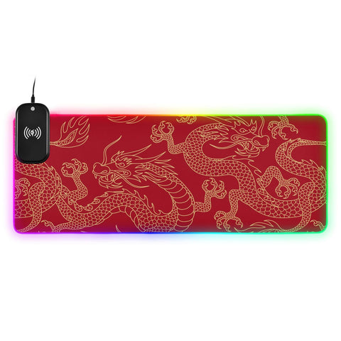 Chinese Dragon Wireless Charging Mouse Pad for Mobile Phone Extra Large Gaming Mousepad with 13 Lighting Modes Mouse Mat for Gaming MacBook Laptop Desk Home Office Chinese Dragon Wireless Charging Mouse Pad for Mobile Phone Extra Large Gaming Mousepad with 13 Lighting Modes Mouse Mat for Gaming MacBook Laptop Desk Home Office