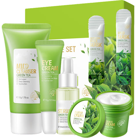 Rosarden Green Tea skincare set for women - skin care routine - skin care routine kit for women - skin care kit for women - facial skin care sets & kits Rosarden Green Tea skincare set for women - skin care routine - skin care routine kit for women - skin care kit for women - facial skin care sets & kits