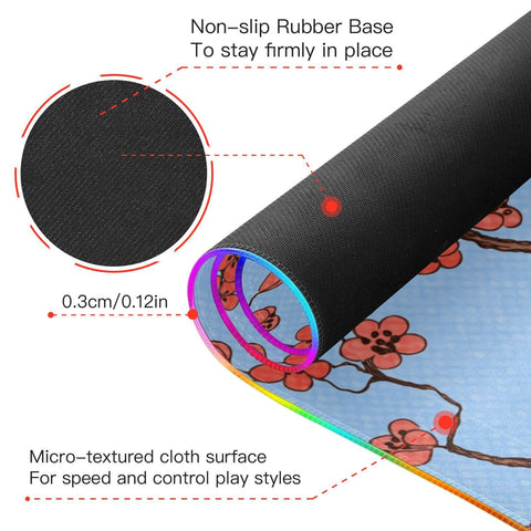 Cherry Blossoms Wireless Charging Mouse Pad for Mobile Phone Extra Large Gaming Mousepad with 13 Lighting Modes Mouse Mat for Gaming MacBook PC Laptop Desk Home Office Cherry Blossoms Wireless Charging Mouse Pad for Mobile Phone Extra Large Gaming Mousepad with 13 Lighting Modes Mouse Mat for Gaming MacBook PC Laptop Desk Home Office