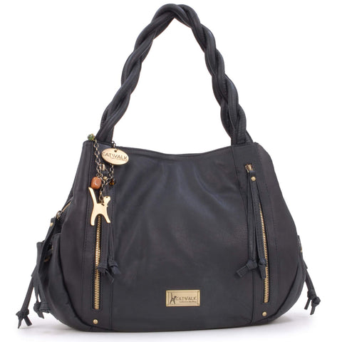 Catwalk Collection Handbags - Women's Leather Tote/Shoulder Bag - CAZ - Black Catwalk Collection Handbags - Women's Leather Tote/Shoulder Bag - CAZ - Black